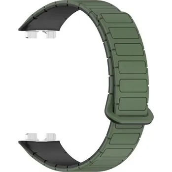 Příslušenství k chytrým hodinkám eses Silikonový magnetický řemínek pro Huawei Band 8, 9 a 10 - Zelený