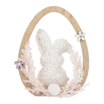 Figurka FIGURKA ZAJÍC VE VAJÍČKU 11X2X14CM BÍLÁ