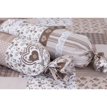 Povlak na dekorativní polštářek Podpěrová s.r.o. Povlak na váleček PATCHWORK BÉŽOVÝ Velikost: Povlak na válec BAVLNA N