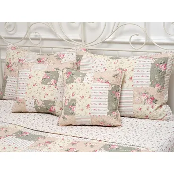 Povlečení Podpěrová s.r.o. Povlak prošívaný DELUXE patchwork OLIVOVÝ Velikost: Povlak 40x40 cm DELUXE