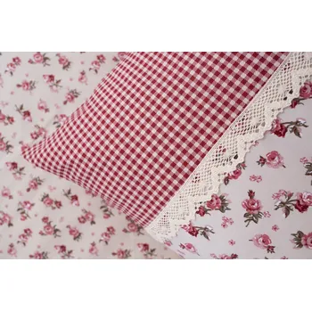 Povlečení Podpěrová s.r.o. Bavlněné povlečení MANON / pepito bordó S KRAJKOU na polštáři Velikost: 200x200 (1x), 70x90 cm krajka (2x) ŠEV na peřině