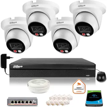 Bezpečnostní kamera DAHUA IP dohledová sada 4 2Mpx dome kamer 1Z36302T4