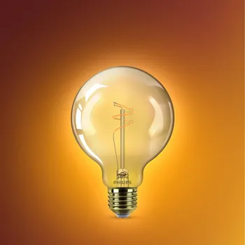 Lampička Philips LED žárovka E27 G95 3,1 W zlatá 1 800 K stmívatelná zlatá průhledná