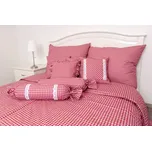 Podpěrová s.r.o. Krepové povlečení ČERVENÁ KOSTIČKA tmavá Velikost: 140x220 cm (1 ks), 70x90 cm (1 ks)