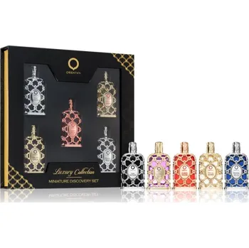 Unisex parfém Orientica Luxury Collection Discovery set Orientica Oud Saffron parfémovaná voda 7,5 ml + Orientica Velvet Gold parfémovaná voda 7,5 ml + Orientica Royal Amber parfémovaná voda 7,5 ml + Orientica Amber Rouge parfémovaná voda 7,5 ml + Orientica Royal Blue 
