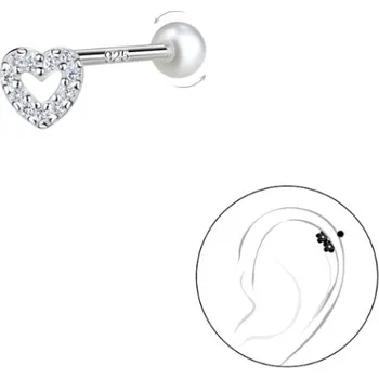 Piercing Stříbrný piercing SRDÍČKO se Zirkony Ag 925/1000