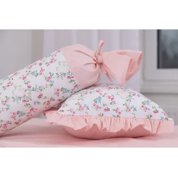 Povlak na dekorativní polštářek Podpěrová s.r.o. Povlak na váleček VIVIANE / UNI pink Velikost: Povlak na válec s krajkou BAVLNA N