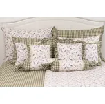 Podpěrová s.r.o. Krepové povlečení PROVENCE / zelená kostka Velikost: 140x200 cm (1 ks), 70x90 cm (1 ks)