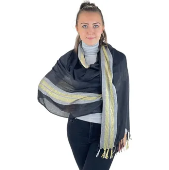 Šála Šál - ozdobný pruh - černý