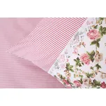 Podpěrová s.r.o. Bavlněné povlečení RŮŽE RUSTIKÁL / pruh růžový S KRAJKOU Velikost: 200x200 (1x), 70x90 cm krajka (2x) ŠEV na peřině