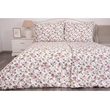 Povlečení Podpěrová s.r.o. Bavlněné povlečení RŮŽE RUSTIKÁL Velikost: 240x200 cm (1 ks), 70x90 cm (2 ks) ŠEV na peřině