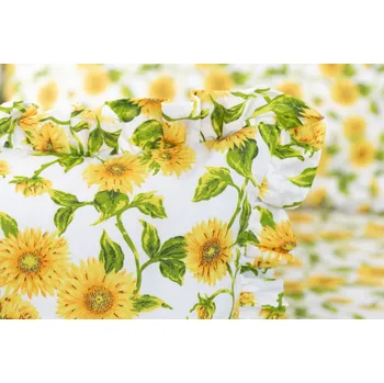 Povlak na polštářek Podpěrová s.r.o. Povlak na polštář SLUNEČNICE S KANÝREM Velikost: Bavlněný povlak s kanýrem 70x90 cm N