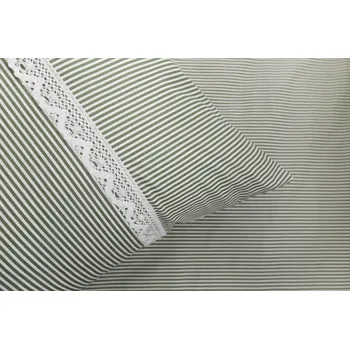 Povlečení Podpěrová s.r.o. Krepové povlečení OLIVOVÝ PROUŽEK S KRAJKOU Velikost: 200x220 (1x), 70x90 cm krajka (2x) ŠEV na peřině