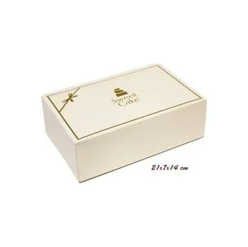 Krabice na pečivo Svatební krabička - KRÉMOVÁ 21x14x7 cm