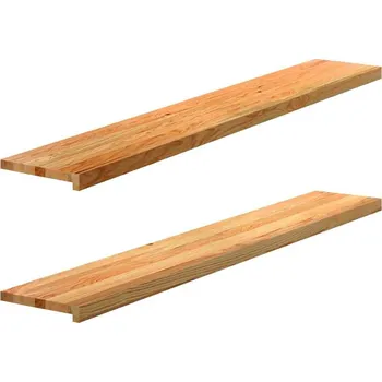 Parapet vidaXL Okenní parapety 2ks tmavě hnědé 160x25x2 cm masivní dub [4009148] Barva: světle hnědá