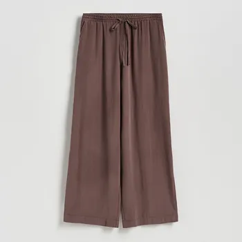 Dámské kalhoty Reserved - Široké kalhoty z modalu - tmavě hnědá - 322FT-89X - 322FT-89X-XS