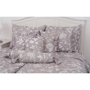 Povlečení Podpěrová s.r.o. Krepové povlečení FLORA tmavá Velikost: 240x200 cm (1 ks), 70x90 cm (2 ks) ŠEV na peřině