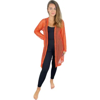Dámské sako Síťovaný kardigan - oranžový Velikost: XL