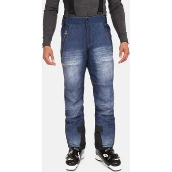 Snowboardové kalhoty KILPI JEANSO-M Tmavě modré pánské softshellové kalhoty XLS + DÁREK