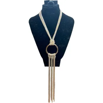 Náhrdelník BAZAR-Metal Náhrdelník - zlaté a stříbrné řetízky s kruhem