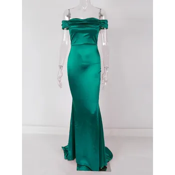 Dámské šaty Pouzdrové šaty s odhalenými rameny Barva: Zelená, Velikost: XL