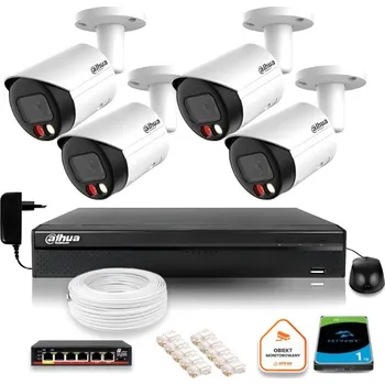 Sada 4 IP kamer Dahua s rozlišením FullHD a dvojitým barevným nočním osvětlením