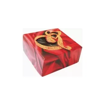 Krabice na pečivo Svatební krabička - ČERVENÁ 22 x 22 x 9 cm