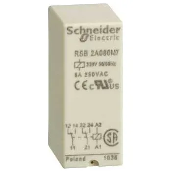 Elektronická součástka Relé RSB2A080M7 2P/ 8A/220VDC TEL Schneider Electric CZ 47-06-386-37085