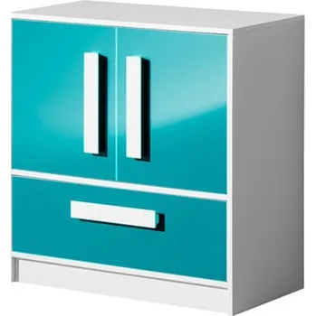 Domel Komoda 80 Guliver 8 Dvířka Guliver: Bílý lesk, Úchytky Guliver: Bílá