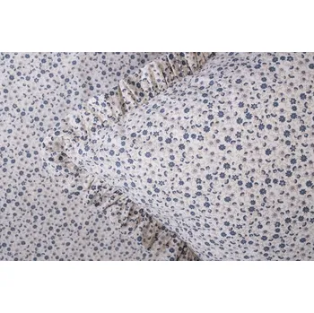 Povlečení Podpěrová s.r.o. Bavlněné povlečení MODRÉ KYTIČKY světlé S KANÝREM Velikost: 200x200 (1x), 70x90 cm kanýr (2x) ŠEV na peřině