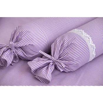Povlak na dekorativní polštářek Podpěrová s.r.o. Povlak na váleček FIALOVÝ PROUŽEK Velikost: Povlak na válec BAVLNA N