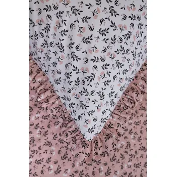 Povlečení Podpěrová s.r.o. Bavlněné povlečení HERBARIUM bílo starorůžové S KANÝREM Velikost: 140x220 (1x), 70x90 cm kanýr (1x)