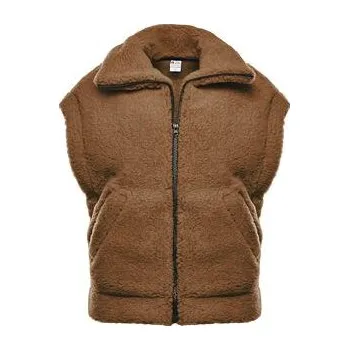 Vlnka Vlněná vesta na zip s límcem tmavě hnědá velikost oblečení S/M