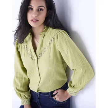 Dámská halenka Halenka na knoflíčky s macramé mechová 44