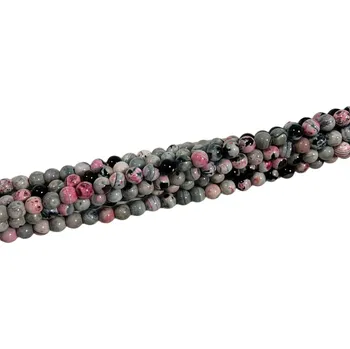 Korálek Achát šedo - růžový 8mm šňůra