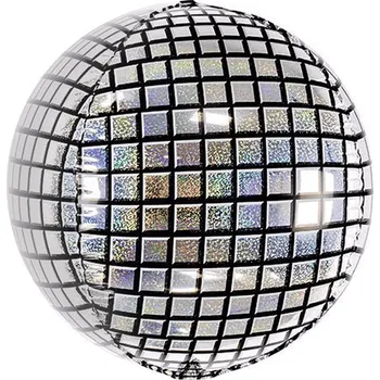 Dortová svíčka Balón DISCO BALL 55 cm STŘÍBRNÝ