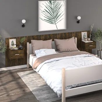 Noční stolek vidaXL Nástěnné noční stolky 2 ks [810972] Barva: kouřový dub