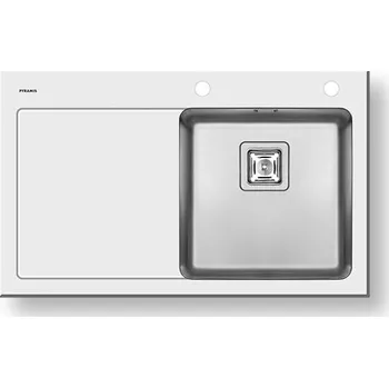 Nerezový dřez Pyramis CRYSTALON (86X53) 1B 1D WHITE RH