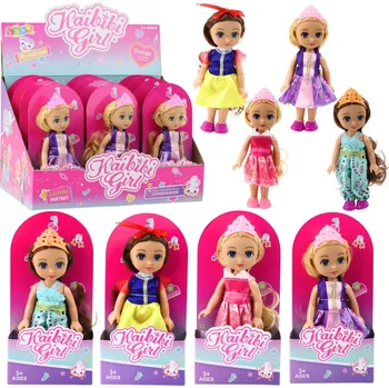 Hračka LEAN Toys Mini Panenka Princezna Korunka Zdobené Šaty 17cm Mix