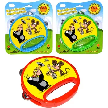Hudební nástroj pro děti KRTEK (Krteček) Tamburina 18cm 3 barvy na kartě *HUDEBNÍ NÁSTROJE* | 37
