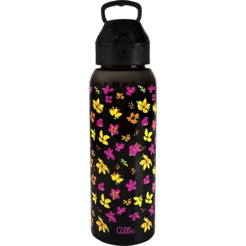 Školní batoh Tritanová láhev - Černé květiny
