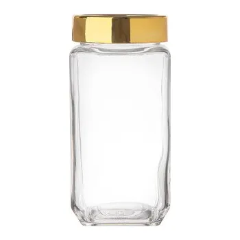 Dóza na potraviny HRANATÁ DÓZA SE ZLATÝM VÍČKEM 1 L