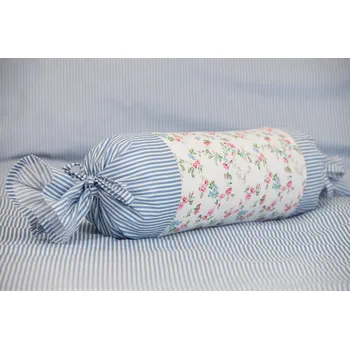 Povlak na dekorativní polštářek Podpěrová s.r.o. Povlak na váleček VIVIANE / modrý proužek Velikost: Povlak na válec BAVLNA N