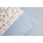 Podpěrová s.r.o. Bavlněné povlečení VIVIANE s modrým proužkem S KRAJKOU Velikost: 200x200 (1x), 70x90 cm krajka (2x) ŠEV na peřině