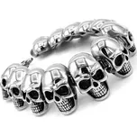 Steel Jewelry Náramek masivní lebky z chirurgické oceli NR150134