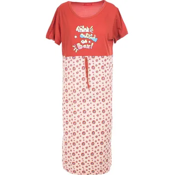 Dámská noční košile Výprodej-Noční košile Think outsite the box - cihlová Velikost: M