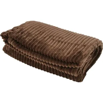 Pelíšek pro psa Deka O´LALA PETS Stripe dvouvrstvá hnědá 200x155cm