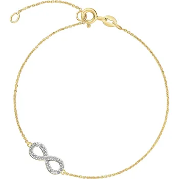 Náramek Zlatý náramek s diamanty - nekonečno - 0,08 ct - ryzost 585 - 220.278