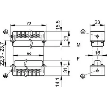 Konektor H-A 16 SS zásuvková vl.k. 10530000 LAPP KABEL s.r.o. 35-12-013-10530
