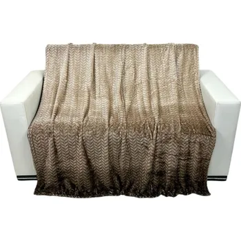 deka Mikroplyšová deka 150 x 220 cm ZIG ZAG Béžová
